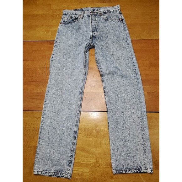 Vintage Levi's 501 Jeans Mens 30x29 (Tag 32x30) Acid Wash Denim Button Fly USA - Picture 1 of 13